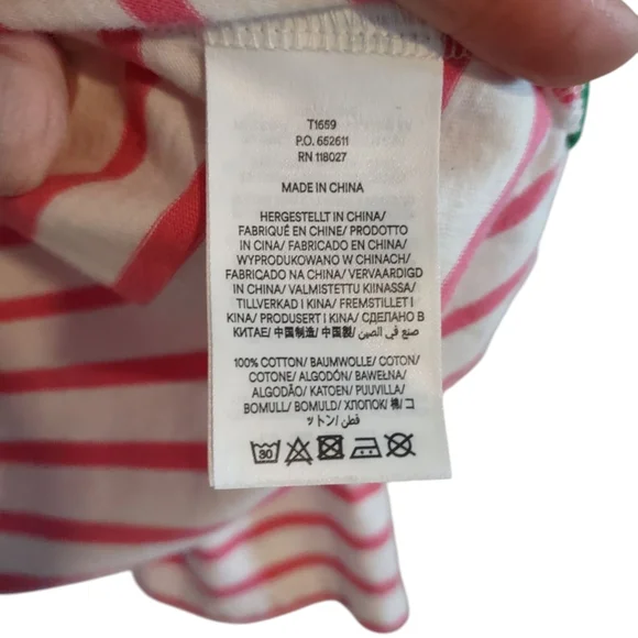 Boden Ella Long Sleeved Breton Top Ivory, Red, and Party Pink - Picture 8 of 13